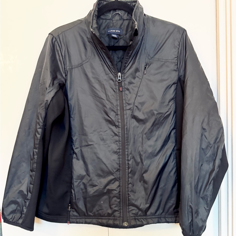 Lands' End Kids Black Windbreaker Jacket